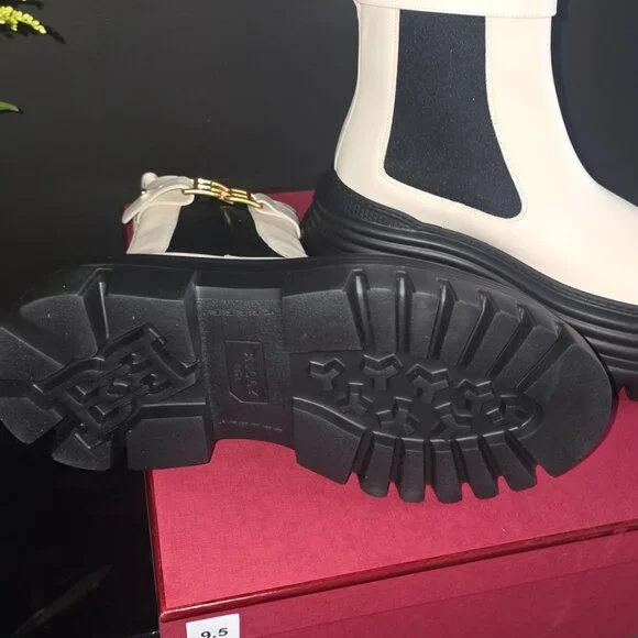 Bally Cream leather platform boots - Picture 3 of 4